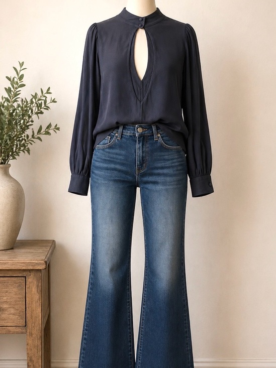 Flynn Skye Tops - Flynn Skye Leah Black High Neck Long Sleeve Top